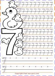 Numbers Tracing Worksheets 7 For Kindergarten Printable Coloring Pages For Kids Tracing Worksheets Numbers Preschool Preschool Number Tracing