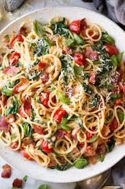Authentic Pasta Carbonara Recipe Possible Add Ins Chicken Mushroom Ham Pea Bacon Tomato Spinach Use Le Cooking Classy Easy Pasta Recipes Spaghetti Recipes