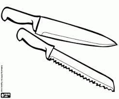 Um Par De Facas De Cozinha Para Colorir E Imprimir