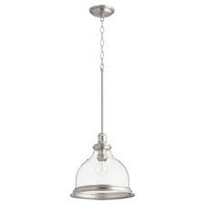 From lighting to home furnishings, we'll help you light up your home this winter with new pendant lighting! Quorum International 6193 12 65 Satin Nickel With Clear 12 Inch One Light Pendant Bellacor In 2020 Pendant Lighting Clear Pendant Light Pendent Lighting