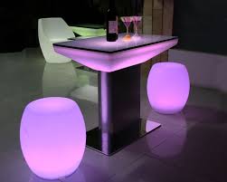 Our Rechargeable Led Light Up Table With Stainless Steel Legs Is A Great Way Of Setting An Atmosphere The Whol Led Furniture Led Decor Luxury Garden Furniture