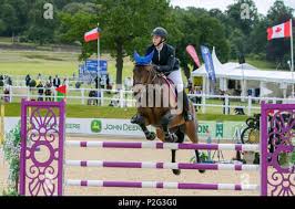 Bolesworth, Cheshire. 14th Jun, 2018. 553 521 Arianna Kuligowski riding Coc  Fino (CSIAm-A Two Phases). Horse, fence, equestrian, animal, sport,  competition, jump, equine, rider, show, obstacle, hurdle, horseback, event,  stallion, champion, jumping,