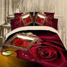 Bed Linen 3d Rose Pattern Bed Sheet Set Queen Size 4pcs Bedding Set 1 Pc Bed Sheet 1pc Comforter Cover 2 Pcs Pillow Covers Wish King Bedding Sets Rose Bedding Bedding Sets