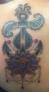 Anchor Tattoo With Lotus Flower Tattoos With Kids Names Tattoos Lotus Flower Tattoo