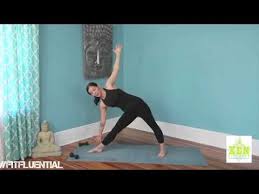 Yoga Triangle Pose With Weights Video Instruction From Xenstrengthyoga All Yoga Poses Yoga For Flexibility Triangle Pose