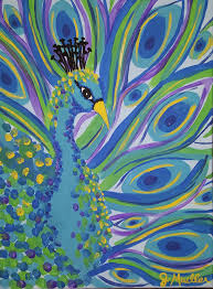 Peacock For A Kids Paint Party Painting Peacock Art Kids Paint Night