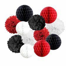 Decorations can be of many kinds when it comes to table centerpieces for weddings.they can be done with flowers and streamers, bells as well as centerpieces that would steal the show. Birthday Party Decorations Red Black White Party Kit Red Etsy