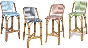 The bar stools, lamps and the mirror talk to each other nicely. Rattan Bar Stools My Design42