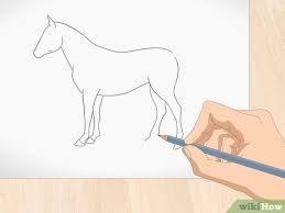 Draw a long line for the back. How To Draw A Simple Horse With Pictures Wikihow