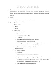 Wpisz nazwę miejscowości i znajdź punkty inpost. Sop Perawatan Luka Post Op Mata