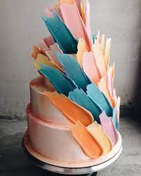 Abstract Cakes Topped With Chocolate Brushstrokes Cake Brushstroke Cake Cake Toppings