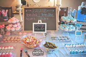 One of the most exciting parts of being pregnant is finding out whether you're expecting a little boy or girl, and a gender reveal party is a cool way to get friends and. Gender Reveal Food Ideas Gender Reveal Appetizers Party Snacks Bumpreveal