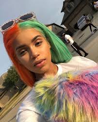 Half Orange Half Green Hair Color Orange Funky Hair Colors Pretty Hair Color