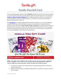 We would like to show you a description here but the site won't allow us. How Do You Use A Vanilla Visa Gift Card By Vanila Gift Issuu