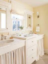 Yellow bathroom design ideas yellow adds a bit of cheerfulness to a bath, whether it's a pastel shade for a more casual look or a golden tone for a sophisticated style. Yellow Bathroom Decorating Design Ideas Better Homes Gardens