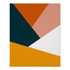 Modern Abstract Geometric Color Block Pattern Poster Zazzle Com Geometric Poster Design Geometric Design Art Geometric Shapes Art