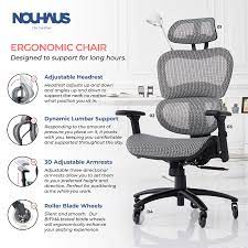 amazon com nouhaus ergo3d ergonomic office chair rolling desk chair with 3d adjustable armrest ergonomic office chair mesh computer chair rolling desk chair