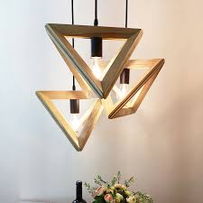 Modern Triangle Wood Pendant Lights Dia 32 36cm Geometry Shape Droplights For Restaurant Cafe Dining Room Hanglamp Light Fixture Lamp Light Theatre Light Therapy Lamplamp Light Sensor Aliexpress
