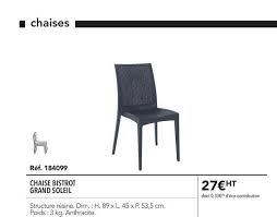 Maybe you would like to learn more about one of these? Offre Chaise Bistrot Grand Soleil Chez Metro