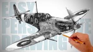 Sketching and design of props. How To Draw Ww2 Aircraft Spitfire Easy Perspective Drawing 29 Youtube