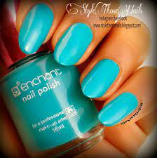 Style Those Nails Enchant Blue Nail Polishes No 60 57 From Qatar And Water Spotted Nails Using Nail Polish Remover Nail Polish Blue Nail Polish Nails