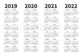Stock Illustration Calendar 2019 2020 2021 And 2022 Year Vector Design Template Simple Mini In 2020 Design Template Marketing Calendar Template Calendar Printables