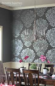 Today we're going to share a dining room makeover using our drifting arrows wall stencil. Dining Room Makeover Domestic Superhero