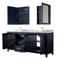 We understand that a vanity for twin boys will be very different than the vanity for your master suite or here at metro kitchens, we will work with you to determine the best way to strategically handle your unique organizational needs. Daria 80 Double Bathroom Vanity Dark Blue Beautiful Bathroom Furniture For Every Home Wyndham Collection