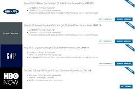 Code runs out at 11:59 pm pt ninety (90) days from date of account open. Expired Egifter Save On Gap Old Navy Banana Republic Hbo Now Gift Cards Gc Galore