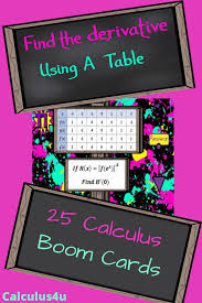 Calculus Derivatives Using A Table 25 Boom Cards Calculus Math Task Cards Secondary Math Classroom