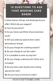 10 Questions To Ask Your Wedding Cake Baker Hedges Thyme Wedding Cake Bakers Wedding Cakes Cake