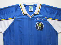 Score draw are the leading supplier of official retro football shirts in the world, follow us on twitter: Chelsea 1998 European Cup Winners Football Shirt By Score Draw Cfc Retro Vintage England Jersey Soccer C Vintage Football Shirts Football Shirts Soccer Jersey