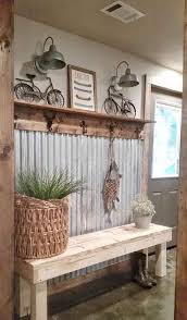 47 Incredible Farmhouse Entryway Decor Ideas To Copy Asap In 2020 Rustic Farmhouse Entryway Farm House Living Room Concrete Stained Floors