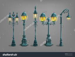 Set Of Cartoon Street Light Vector Illustration Street Light Street Lamp Street Light Design