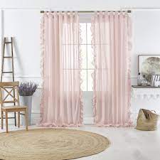 Bella Tab Top Ruffle Sheer Window Curtain Pink Room Decor Pink Room Room Ideas Bedroom