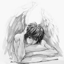 Anime Angel With Black And White Wings Pin By Loganxxx Lowolfbo On Bak2blak Angel Drawing Anime Angel Angel Sketch