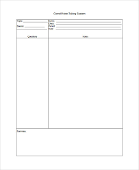 Explore our creative designs of note card templates that you can easily customize and print. Free 9 Cornell Note Taking Templates In Pdf Ms Word