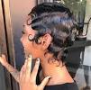 Black Woman Finger Waves On Medium Hair