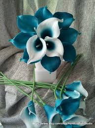 Authentic turquoise is usually pretty expensive even when bought wholesale. Oasis Teal Wedding Flowers Teal Green Calla Lilies 10 Stem Real Touch Calla Lily Bouquet Wedding Centerpieces Decorations Mtl Fln003 Weddings Bouquets Corsages Valresa Com