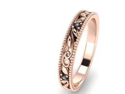 Bohemian Wedding Rings Wedding And Engagement Ring Rose Gold And Black Diamonds Unique We Bohemian Wedding Rings Black Wedding Rings Rose Gold Black Diamond