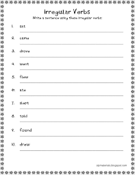 Irregular Verbs Worksheet 3rd Grade Irregular Verbs Create Sentence Verb Worksheets Irregular Verbs Verb