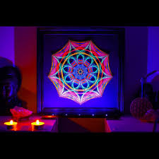 Fluorescent Blacklight String Art Petals Of Life Fractalika