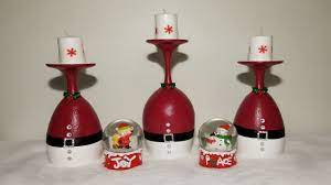 Centerpieces with wine glasses and candles make stunning table decorations. Diy Wine Glass Candle Holders Christmas Centerpiece Xmas Decor Youtube