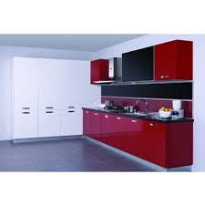 modern high gloss red kitchen cabinet