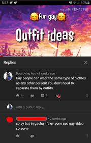 I Left A Comment On A Gacha Life Video And This Is The Response I Got The Video Was Of Outfit Ideas For Gay Characters And 90 Were Super Feminine Bad Boy The mobile game gacha life, created by lunime, has a very bizarre fanbase: i left a comment on a gacha life video