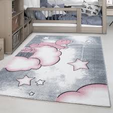 Kurzflor schlingen teppich läufer umkettelt spielteppich vliesrücken wohnzimmer. Barchen Wolken Kurzflor Kinderteppich Kaufland De