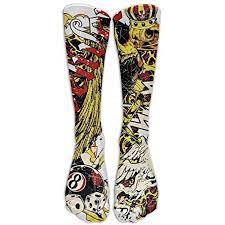 New Tattoo Pattern Knee High Graduated Compression Socks For Women And Men Best Medical Nursing Travel Teamsports Tattoo Pattern Compression Socks Women