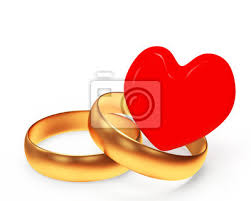 691 kostenlose bilder zum thema goldene hochzeit. Goldene Hochzeit Ringe Und Rotes Herz Isoliert Auf Weissem Hintergrund Fototapete Fototapeten Hochzeitsreisende Einheit Nubes Myloview De