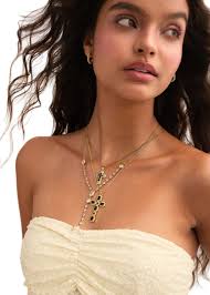 Scarlett Black Golden Cross Necklace