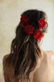 Bridesmaid Hairstyles For My Dream 4th Of July Wedding Flowers In Hair Rose Hair Hair Accessories